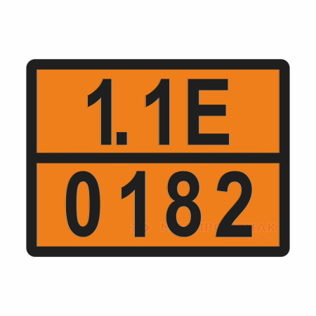 ТАБЛИЧКА ОПАСНЫЙ ГРУЗ 1.1E-0182 ракеты с разрывным зарядом - ООО "Где Авто"