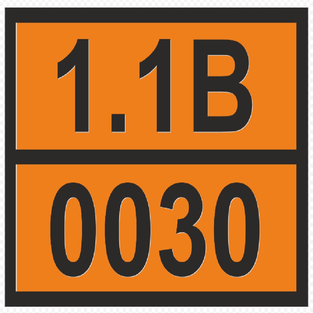 ТАБЛИЧКА ОПАСНЫЙ ГРУЗ 1.1В-0030 детонаторы электрические для взрывных работ - ООО "Где Авто"