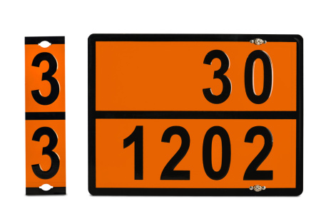 ТАБЛИЧКА ОПАСНЫЙ ГРУЗ  ДИЗЕЛЬ-БЕНЗИН С НАКЛАДНОЙ ПЛАСТИНОЙ - ООО "Где Авто"