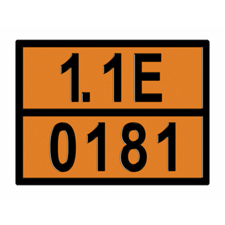 ТАБЛИЧКА ОПАСНЫЙ ГРУЗ 1.1E-0181 ракеты с разрывным зарядом - ООО "Где Авто"