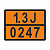 ТАБЛИЧКА ОПАСНЫЙ ГРУЗ 1.3J-0247 боеприпасы зажигательные, с разрывным, вышибным или метательным зар. - ООО "Где Авто"