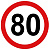 НАКЛЕЙКА "ЗНАК ОГРАНИЧЕНИЯ СКОРОСТИ 80 КМ/Ч" - ООО "Где Авто"